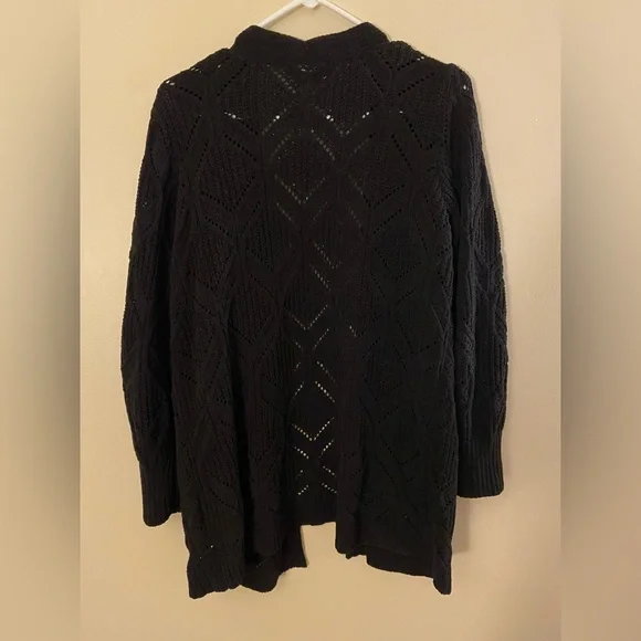 Maurices Black Open Knit Cardigan - Picture 2 of 3